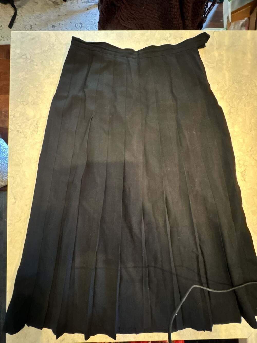 Nordstrom Black Pleated Wool Skirt Size 8